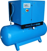 Phazair-230 5.5-08-270 VSD Belt driven screw Compressor 5.5 kW 8 Bar